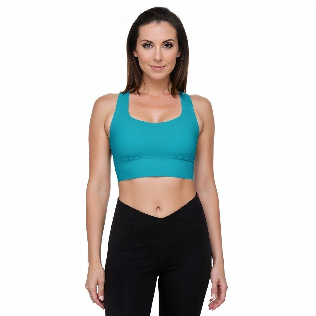 Antina Blue Longline Sports Bra