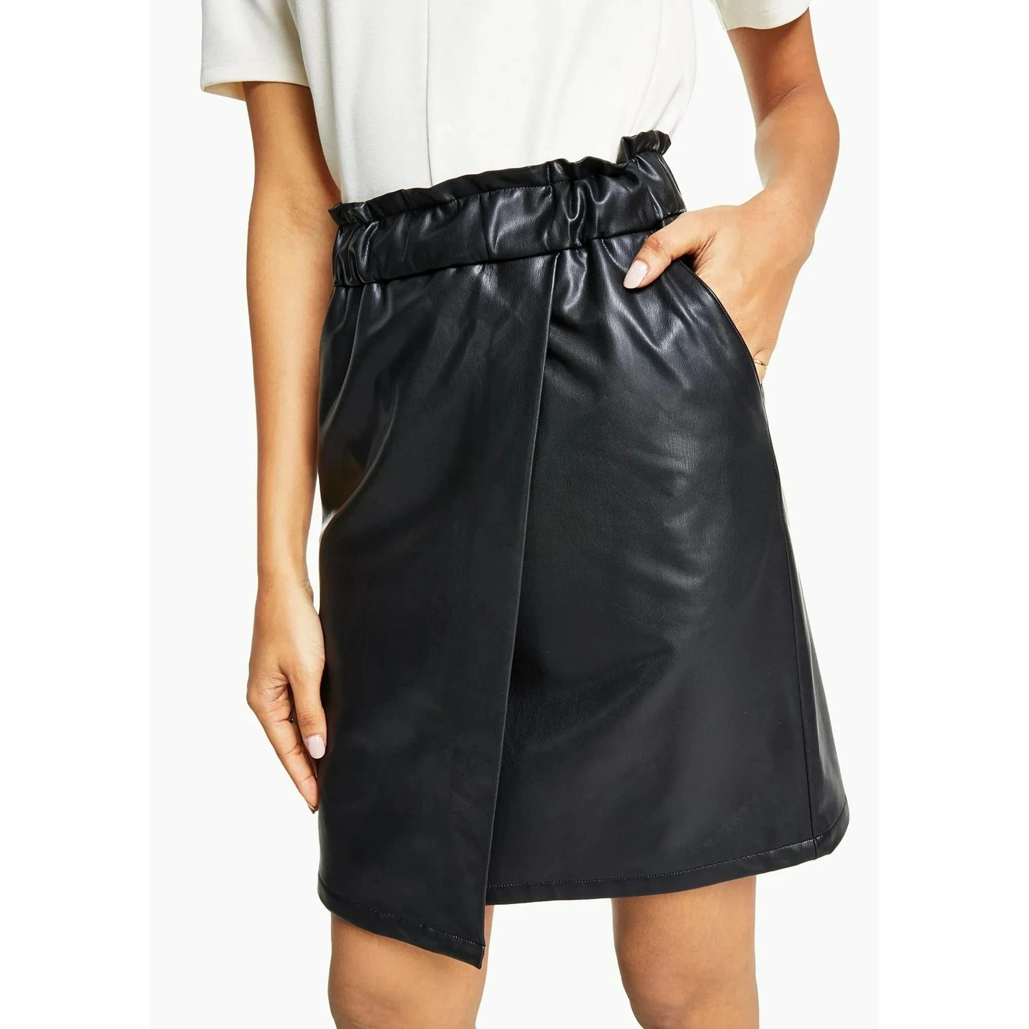 BAR III - Faux-Leather Skirt