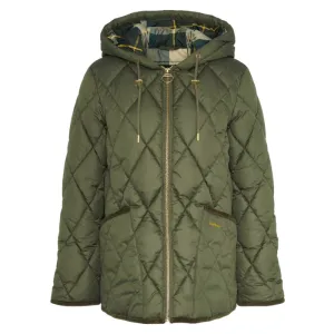 Barbour Erin Ladies Puffer Quilt - Deep Olive/Ancient Tartan