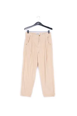 Beige cotton-corduroy trousers