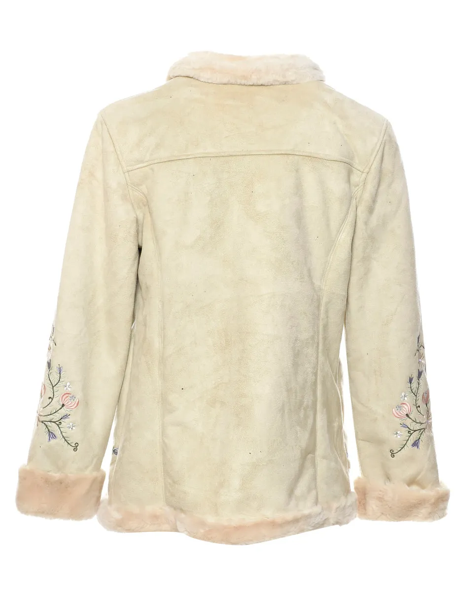 Beige Faux Shearling Jacket - M