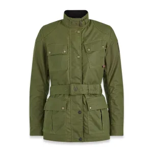 BELSTAFF WOMENS TRIALMASTER WAXED COTTON JACKET - FOREST GREEN