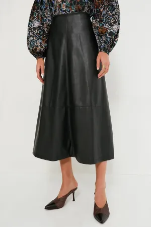 Black Leather Veronica Maxi Skirt