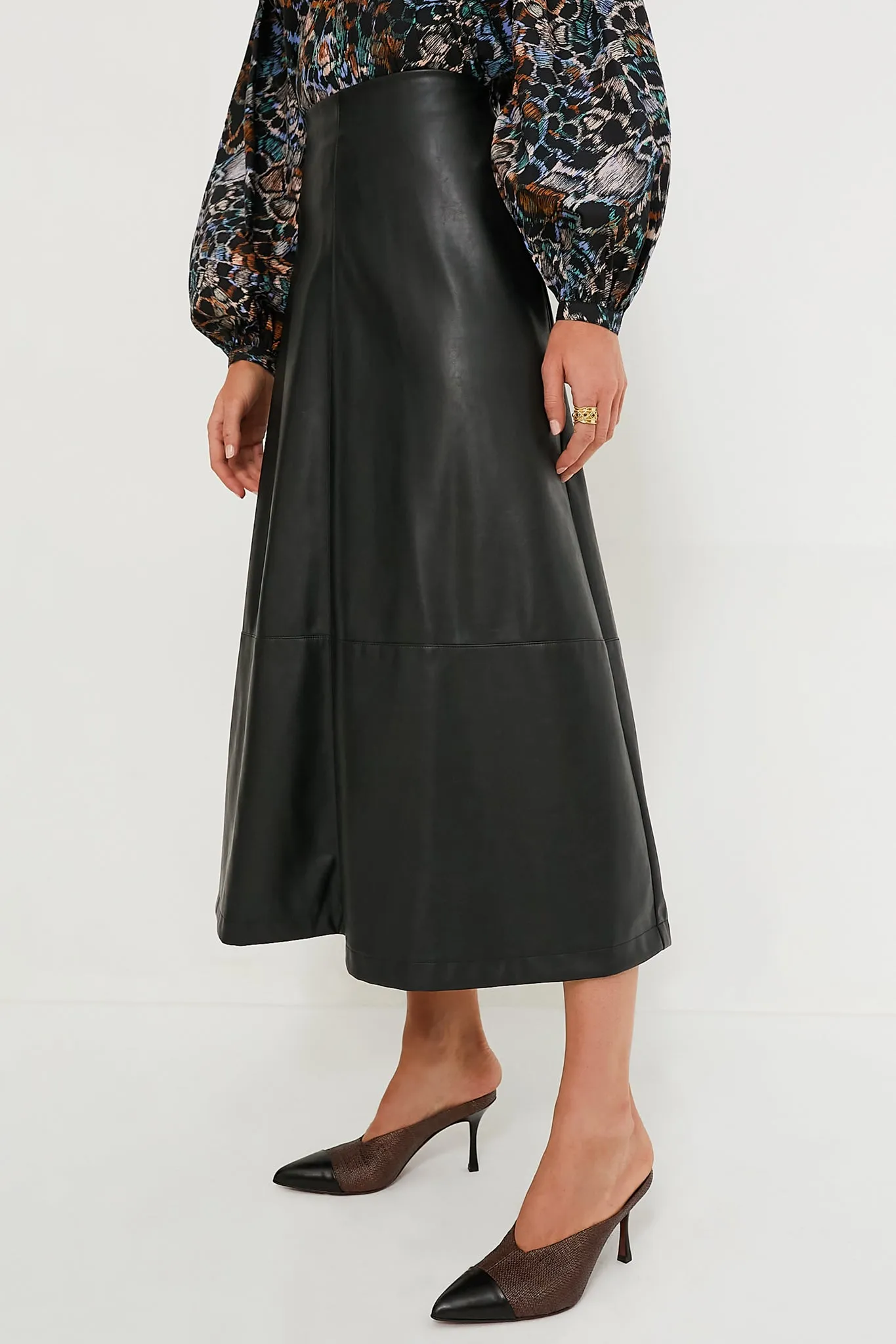 Black Leather Veronica Maxi Skirt