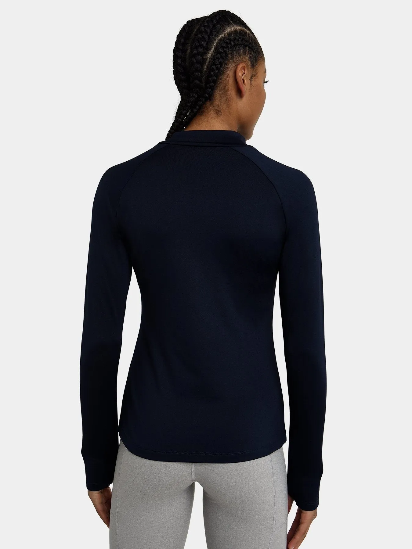 Bliss SuperThermal Long Sleeve Running Mock Neck Top For Women With Thumbholes & Brushed Inner Fabric