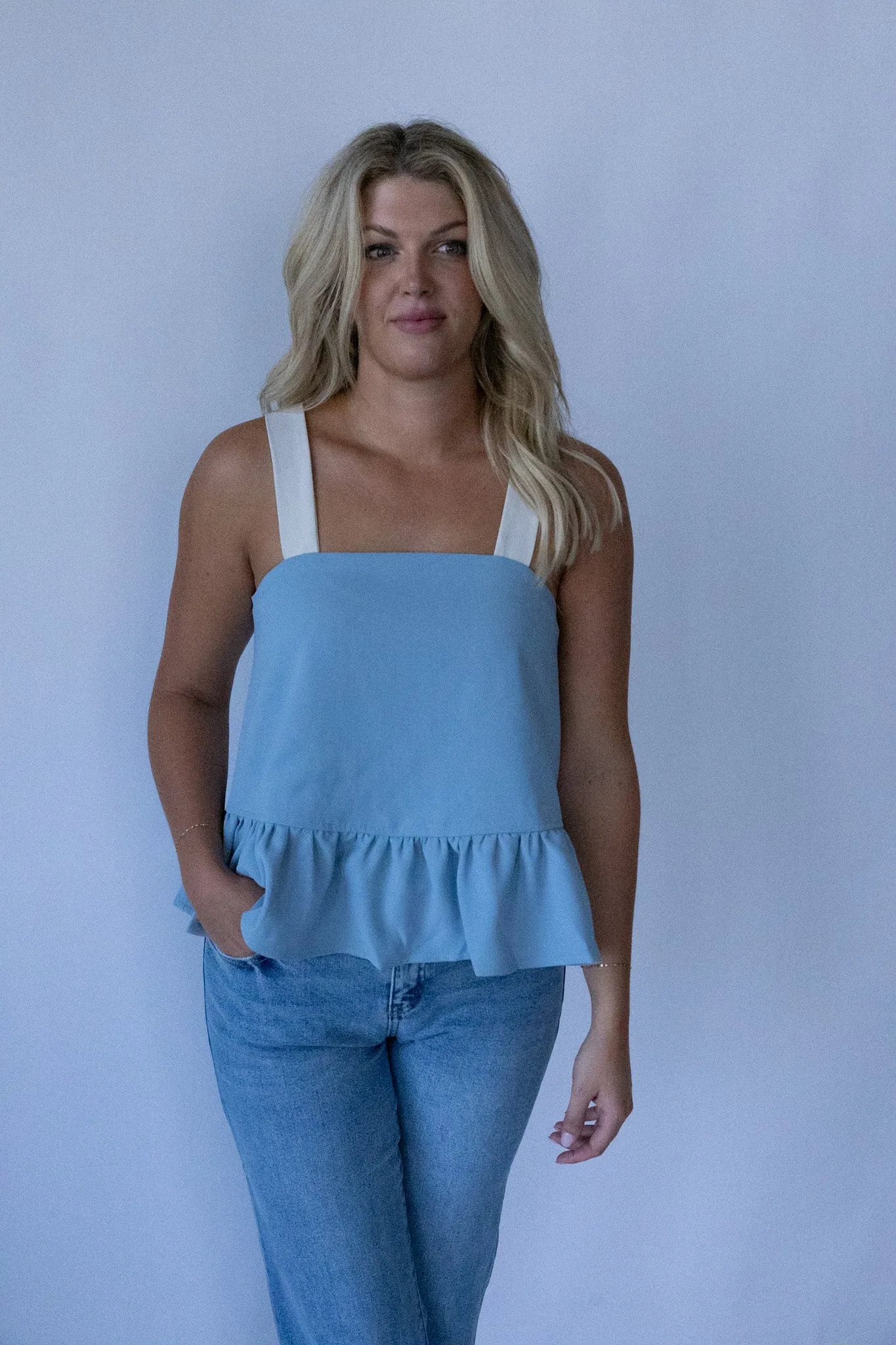 Bow Back Ruffle Top