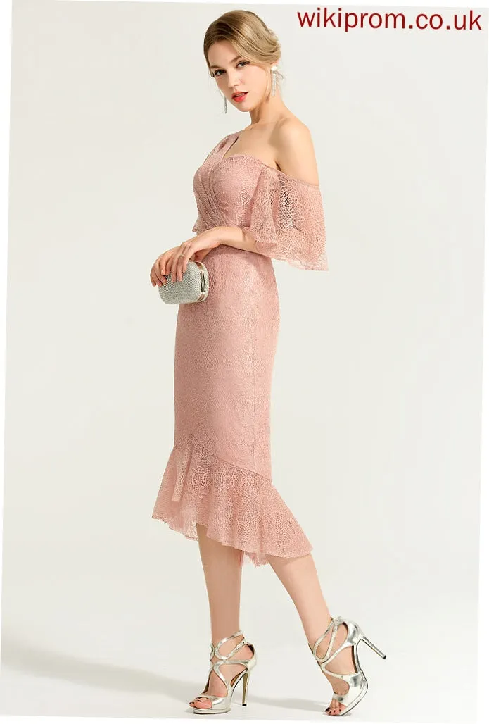 Cocktail Dress Gretchen Asymmetrical Cocktail Dresses One-Shoulder Lace Trumpet/Mermaid