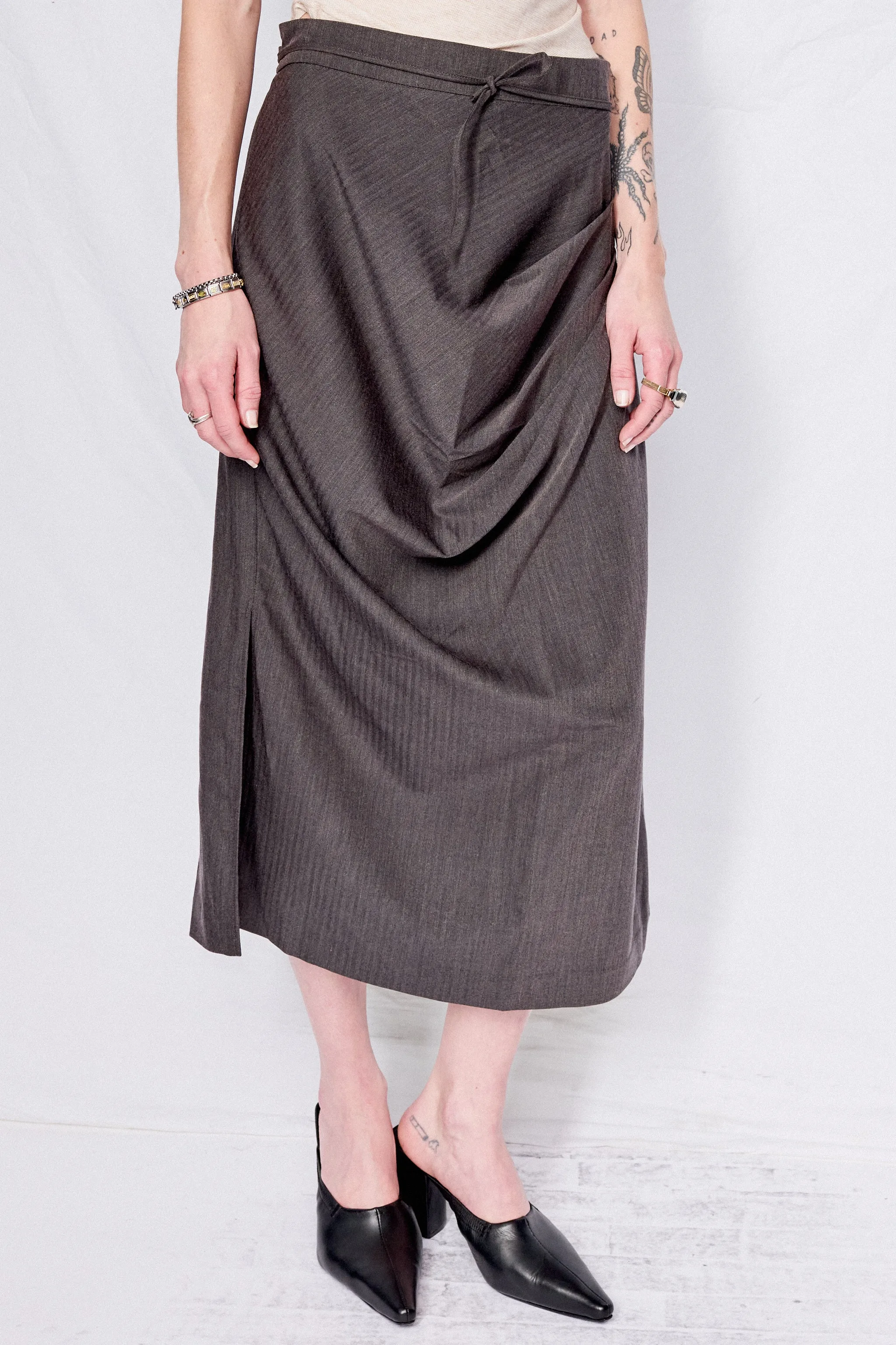 Dark Grey Alexia Midi Skirt