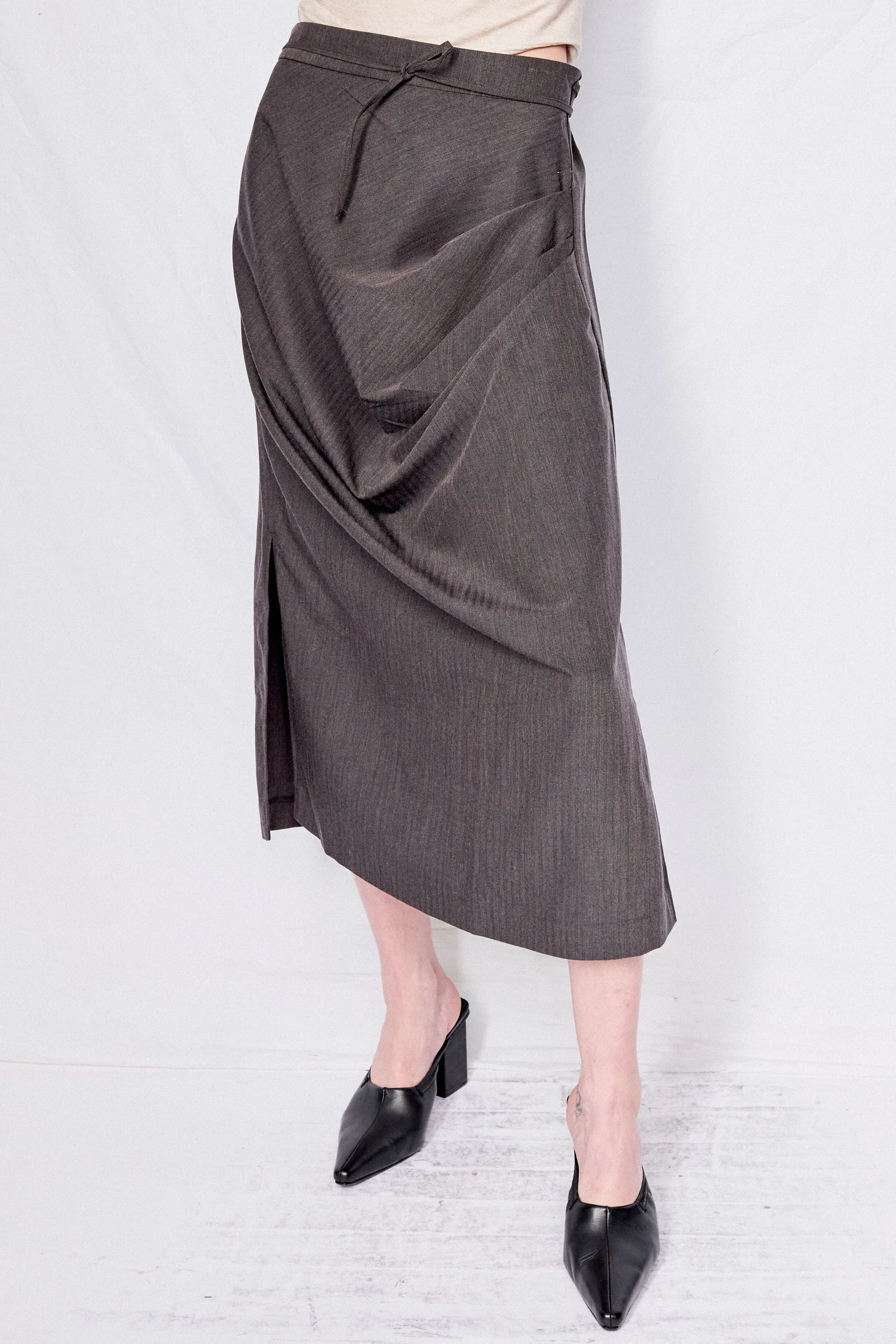 Dark Grey Alexia Midi Skirt