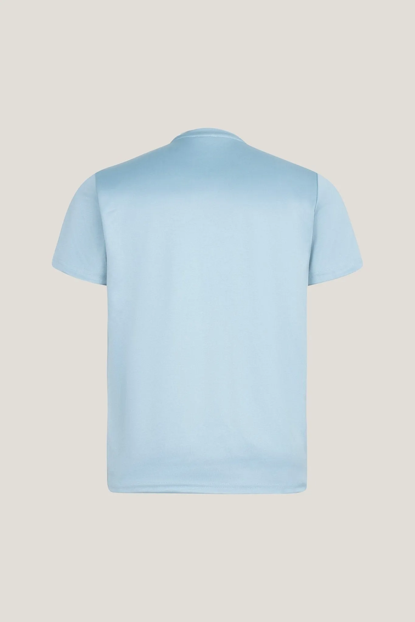 Double Knitted Luxurious Glow Crew Neck T-Shirt - Blue