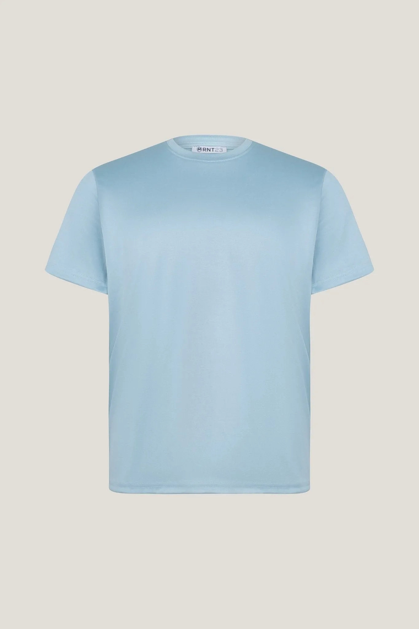 Double Knitted Luxurious Glow Crew Neck T-Shirt - Blue