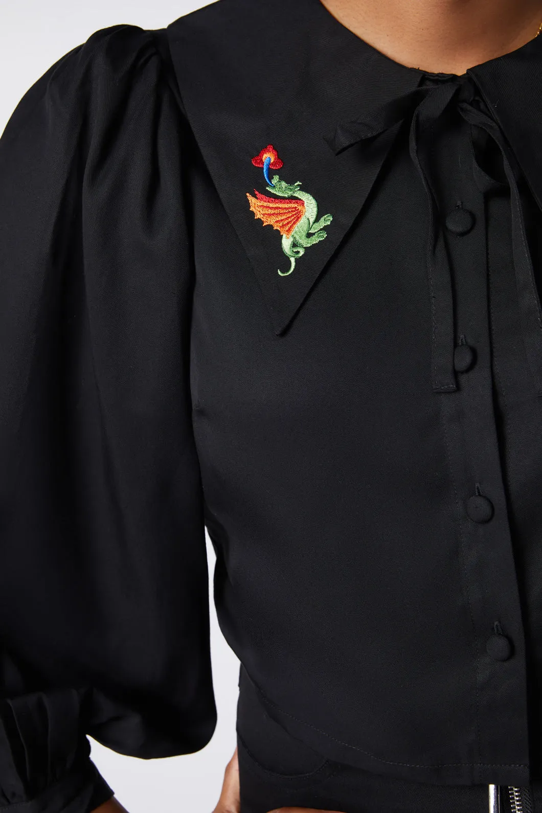 Dragon Embroidered Blouse