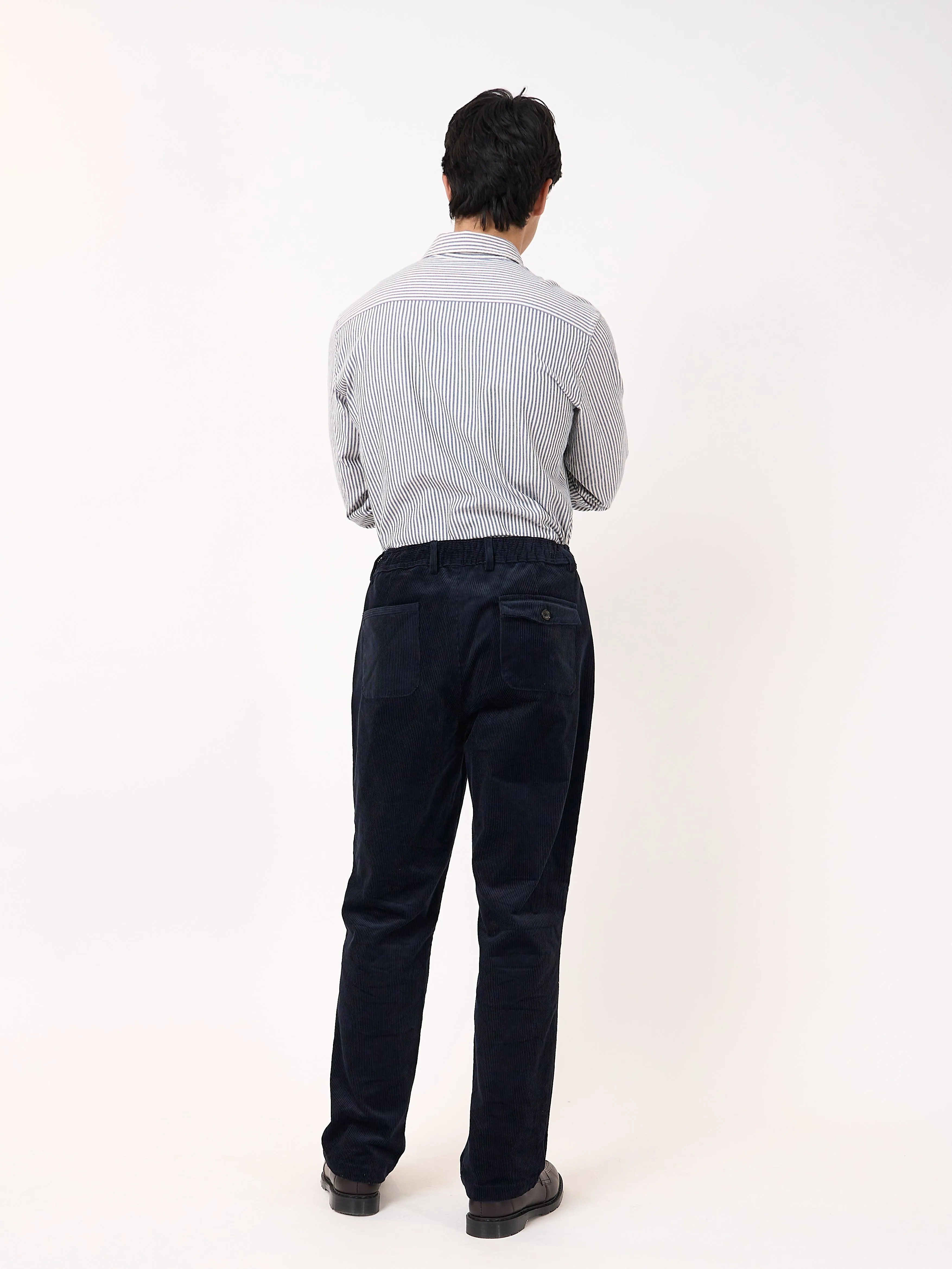 Drawstring Trousers Pitstone Cord Navy