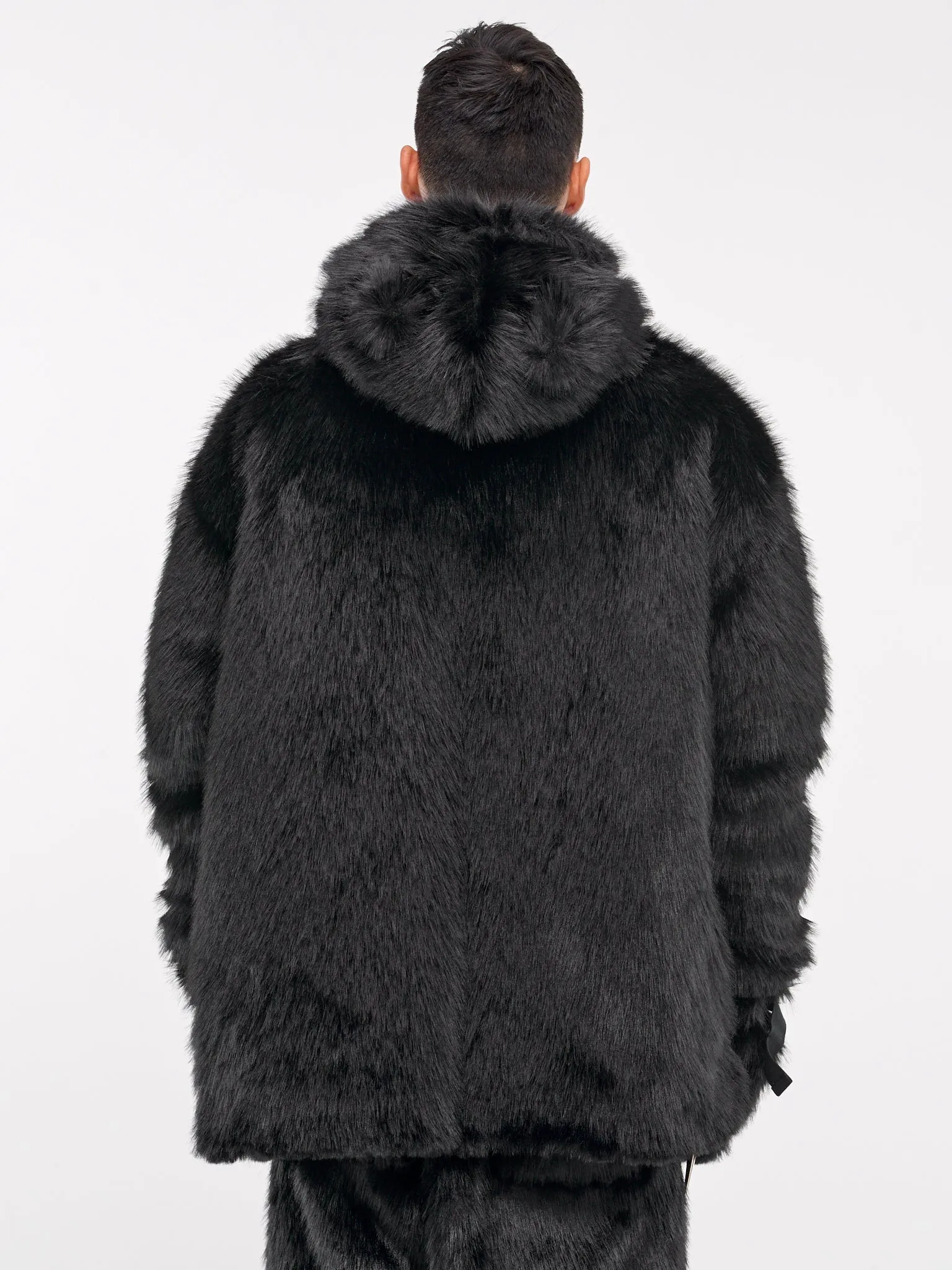 Faux Fur Hoodie (KL862-BLACK)