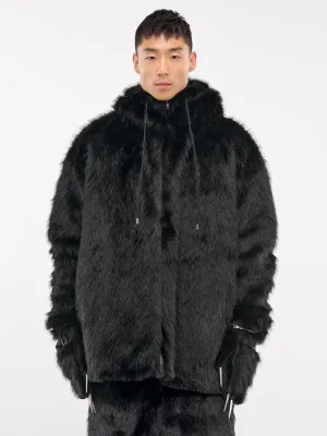 Faux Fur Hoodie (KL862-BLACK)