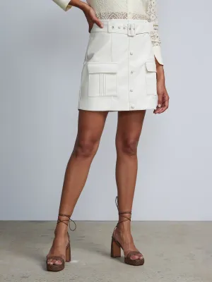 Faux Leather Cargo Mini Skirt