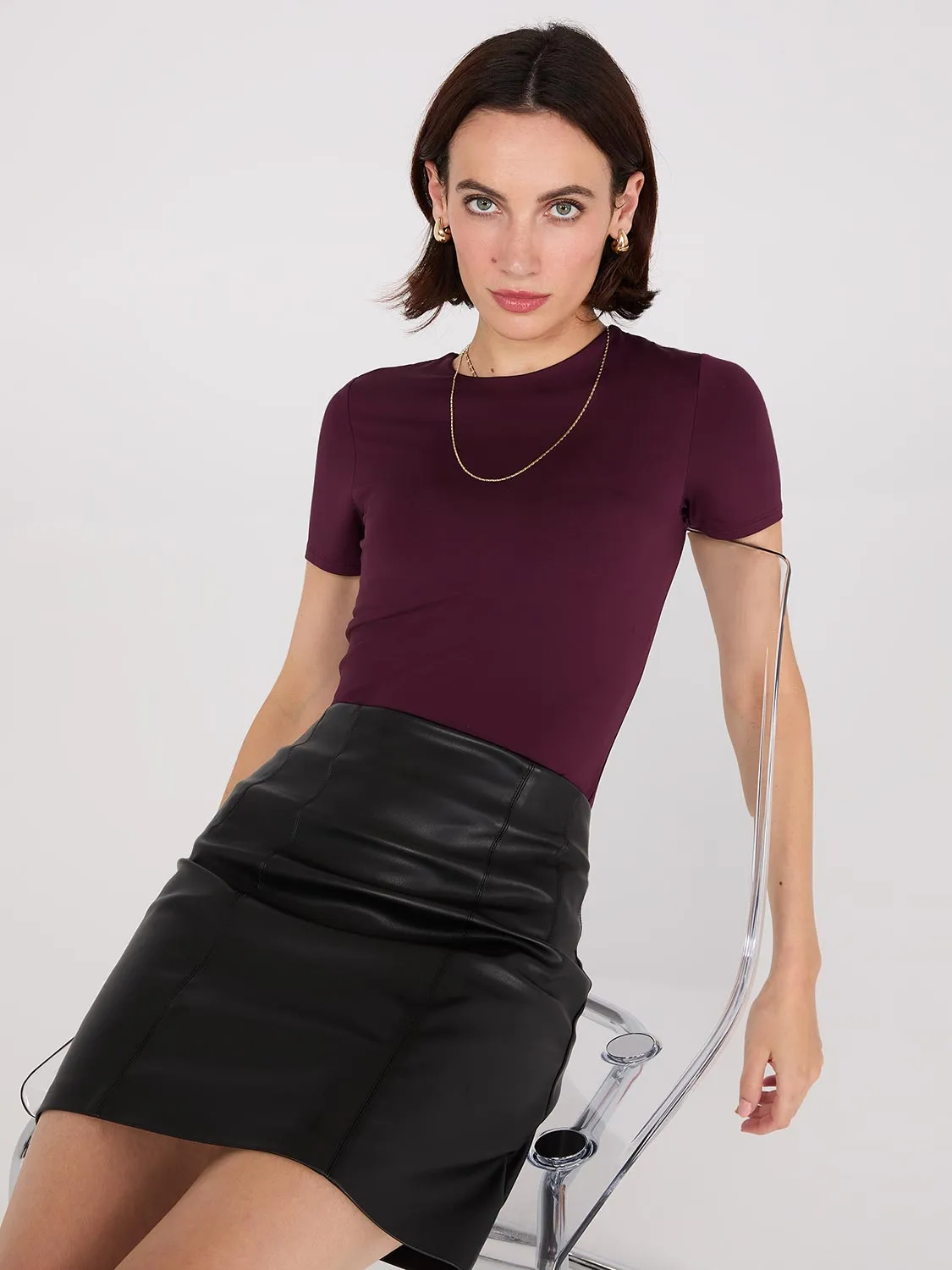 Faux Leather Mini Skirt