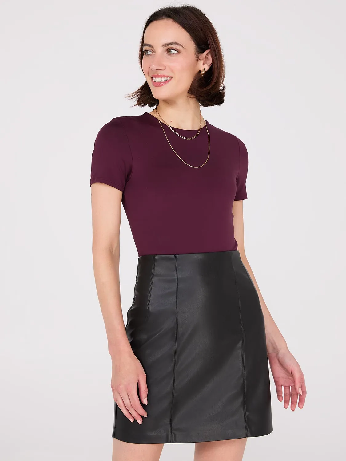 Faux Leather Mini Skirt