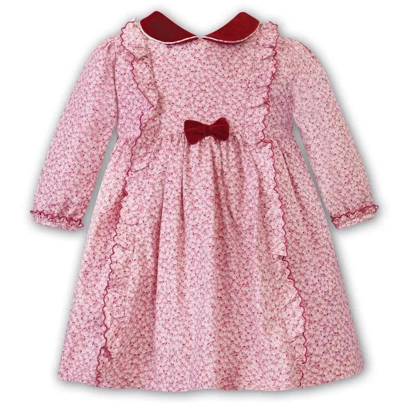 Girls Red & Pink Bow Dress