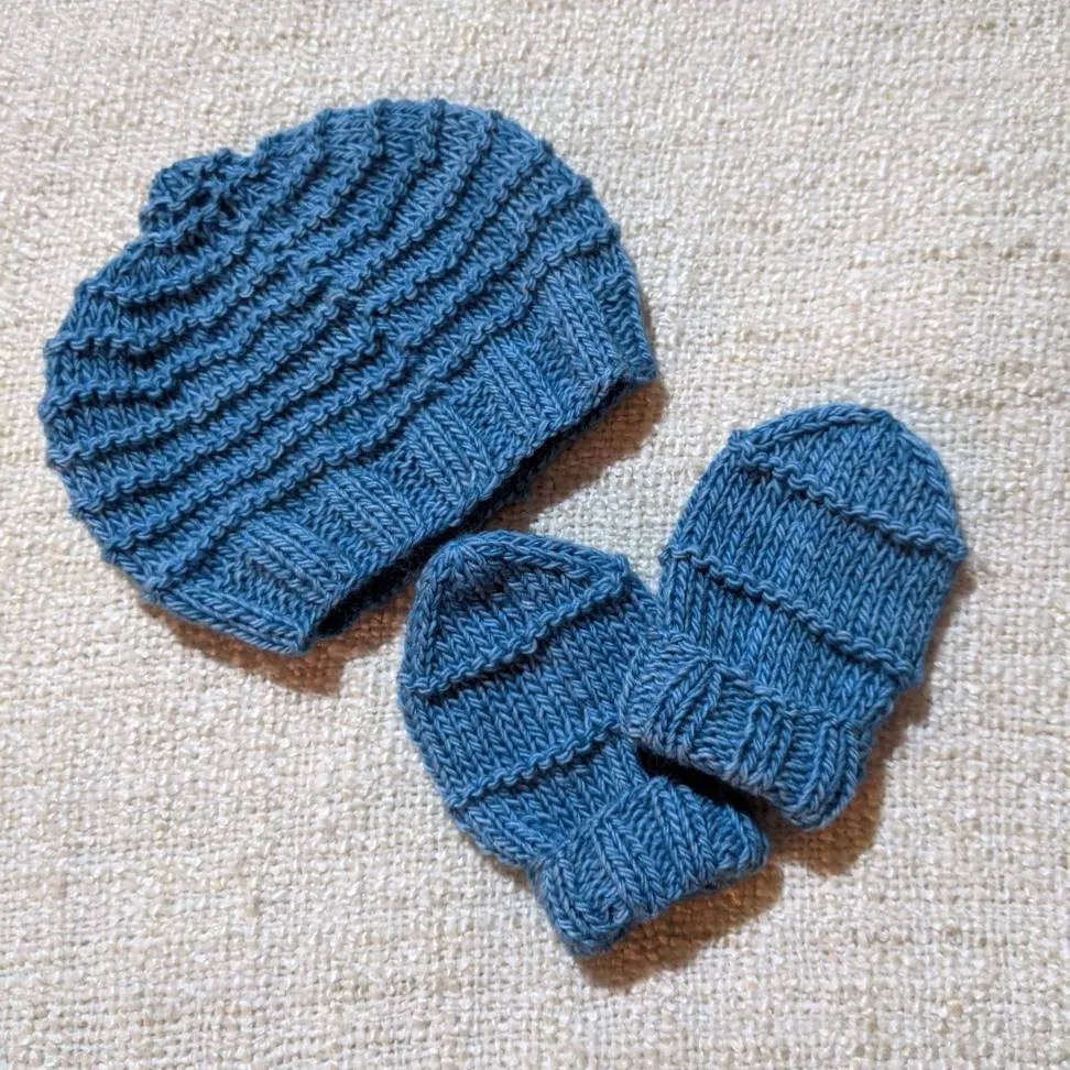 Hand-knitted baby gift set