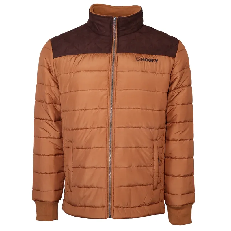 Hooey Men's Tan & Brown Full Zip Puffer Jacket HJ117TNBR