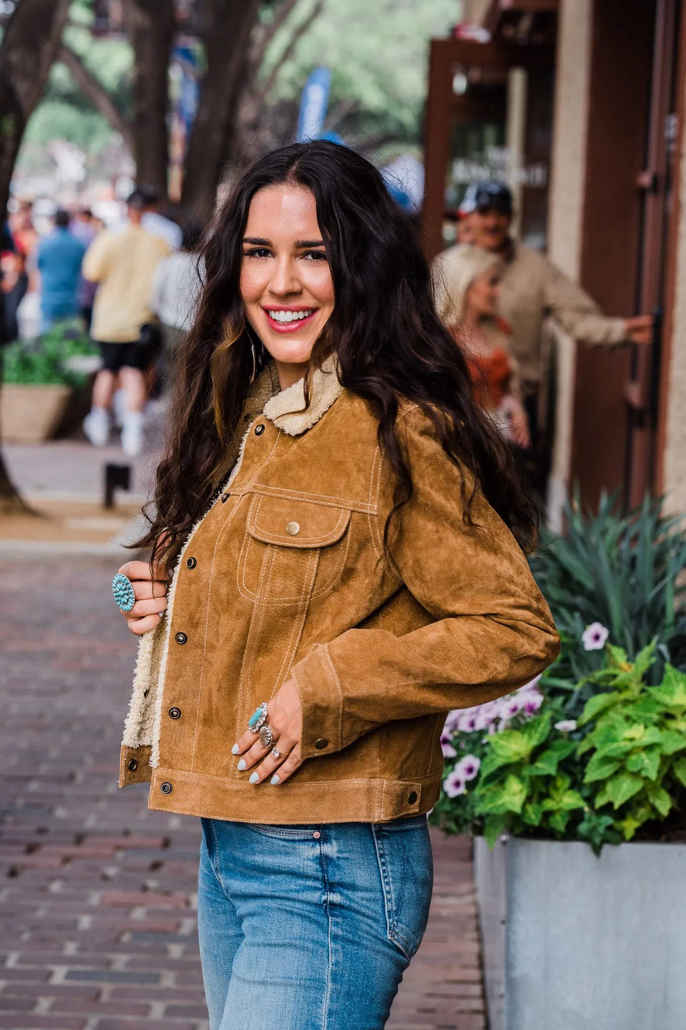 Jacket, Western Suede Leather Jean Jacket  - Style L1019