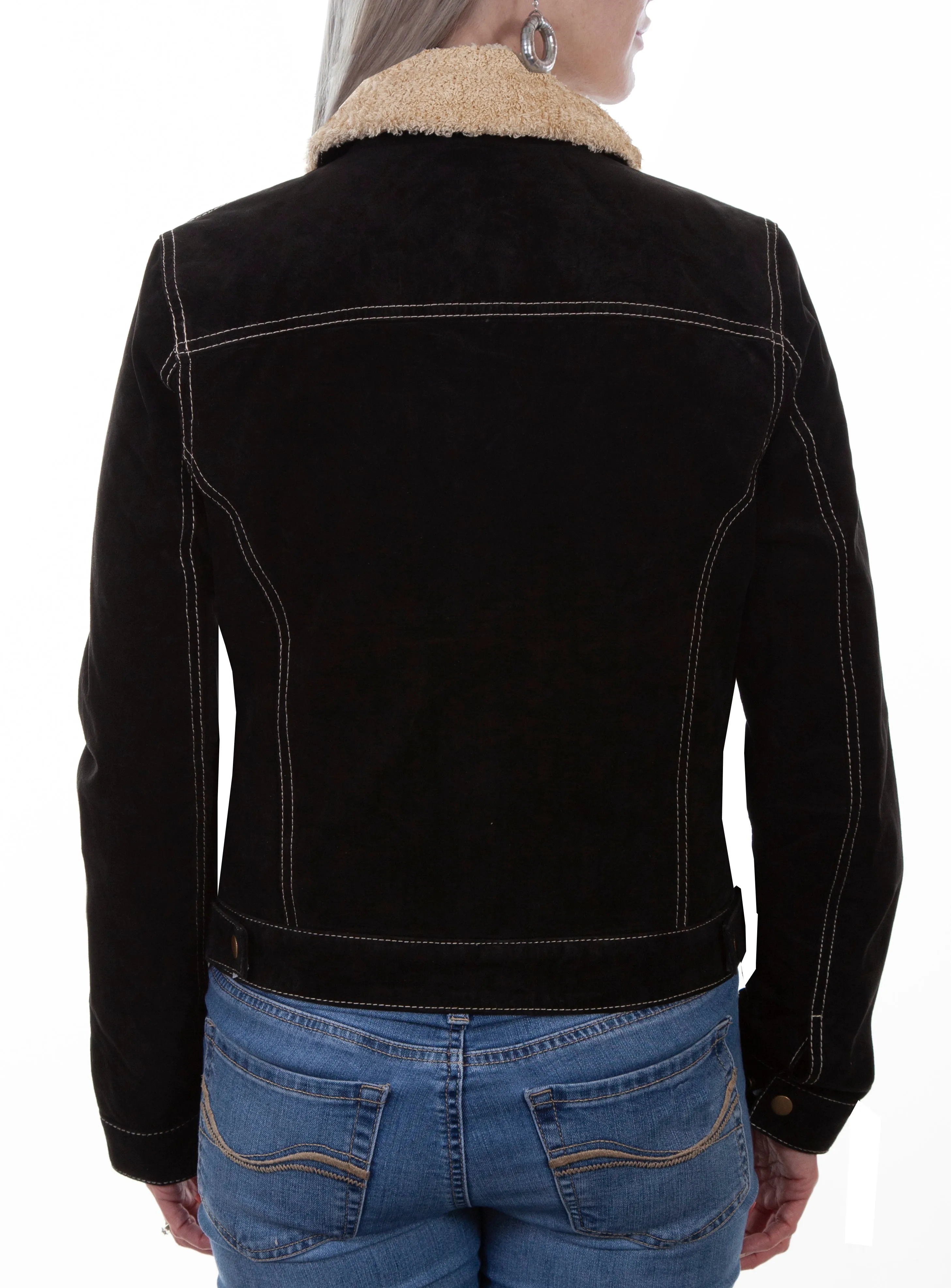 Jacket, Western Suede Leather Jean Jacket  - Style L1019