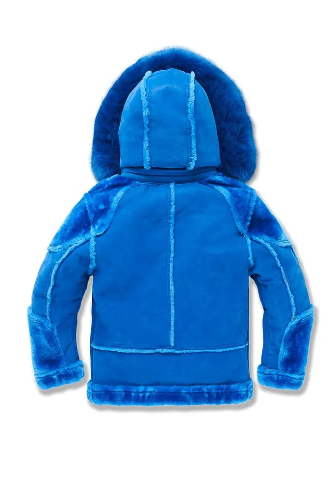 Jordan Craig Kids El Jefe Shearling Moto Jackets - Blue - JC91536K