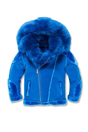 Jordan Craig Kids El Jefe Shearling Moto Jackets - Blue - JC91536K