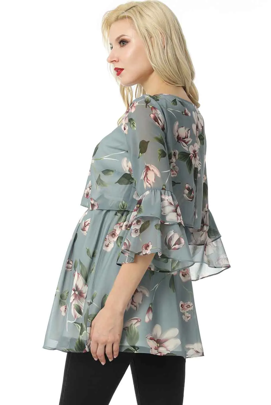 Kimi   Kai Maternity "Audrey" Nursing Floral Print Blouse