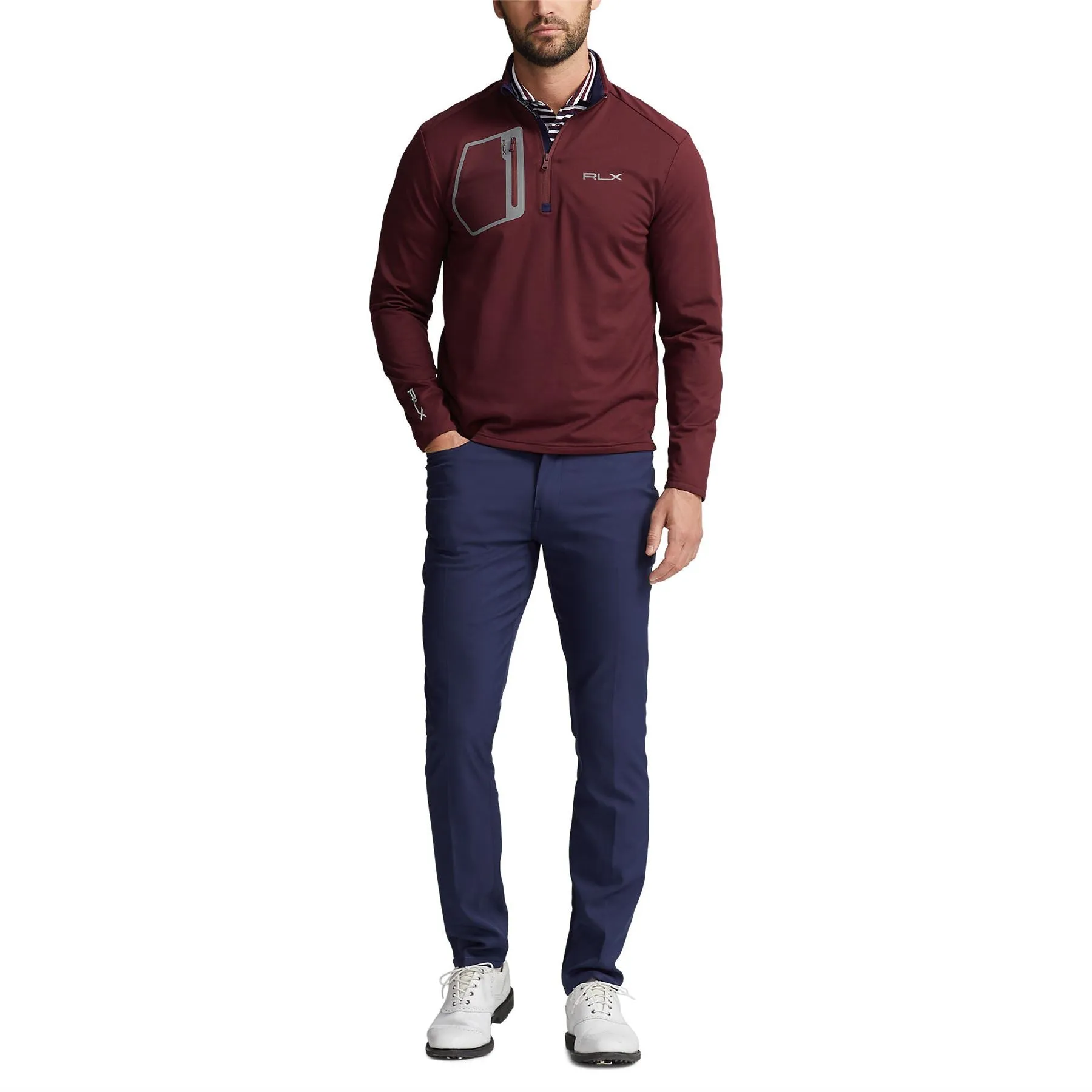 Luxury Performance Knit Quarter Zip Harvard Wine - AW23