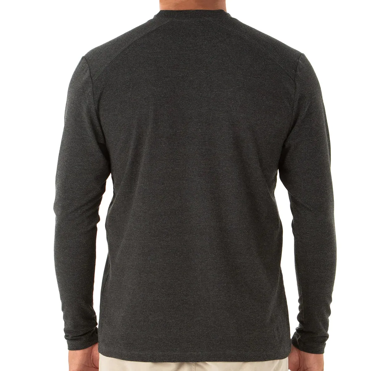 Men's Bamboo Flex Henley - Heather Black