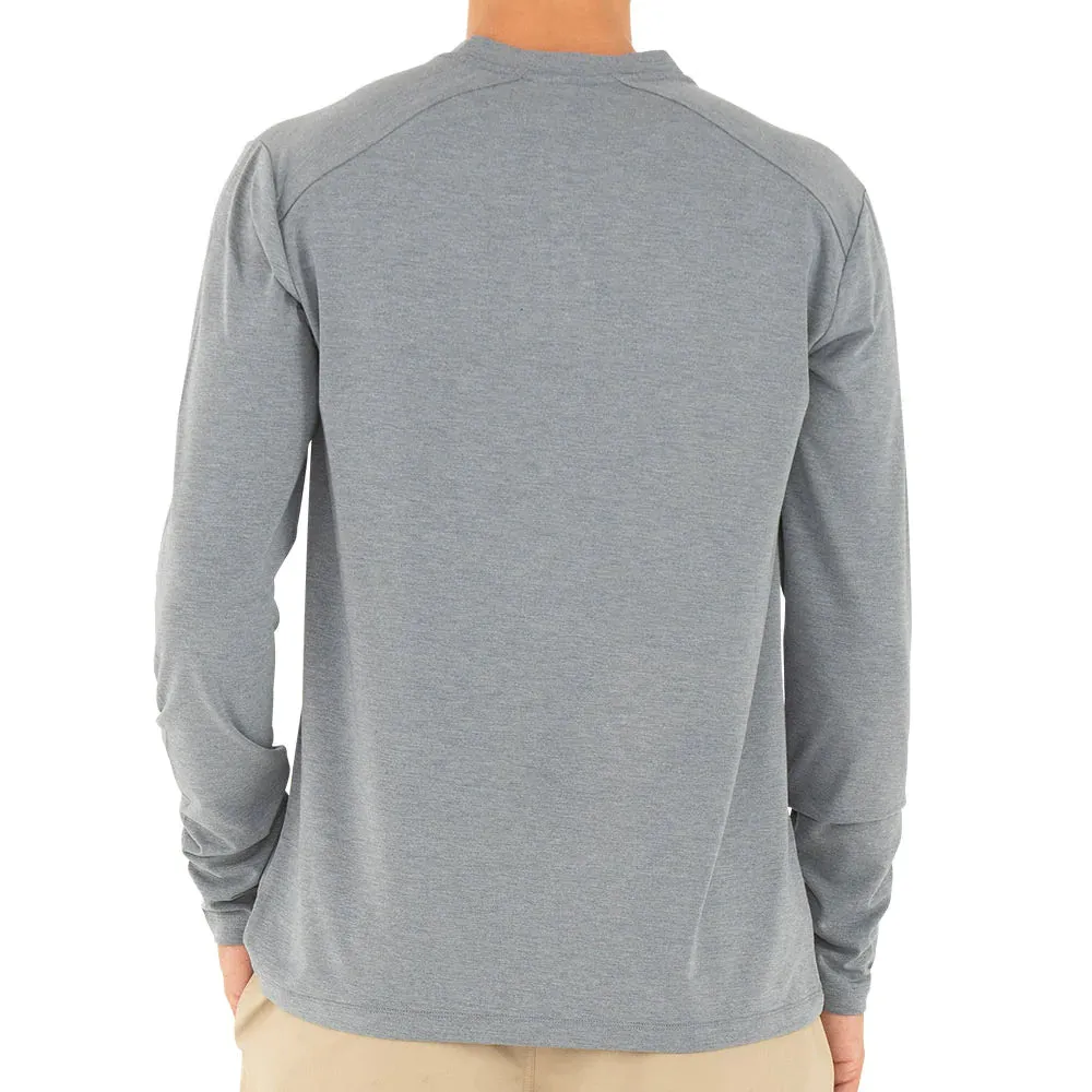 Men's Bamboo Flex Henley - Heather Blue Dusk