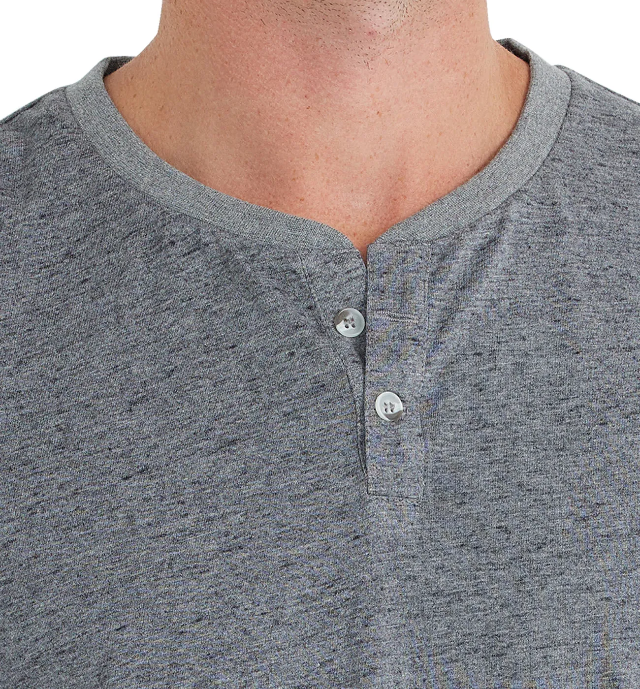 Men's Bamboo Heritage Henley - Heather Flint