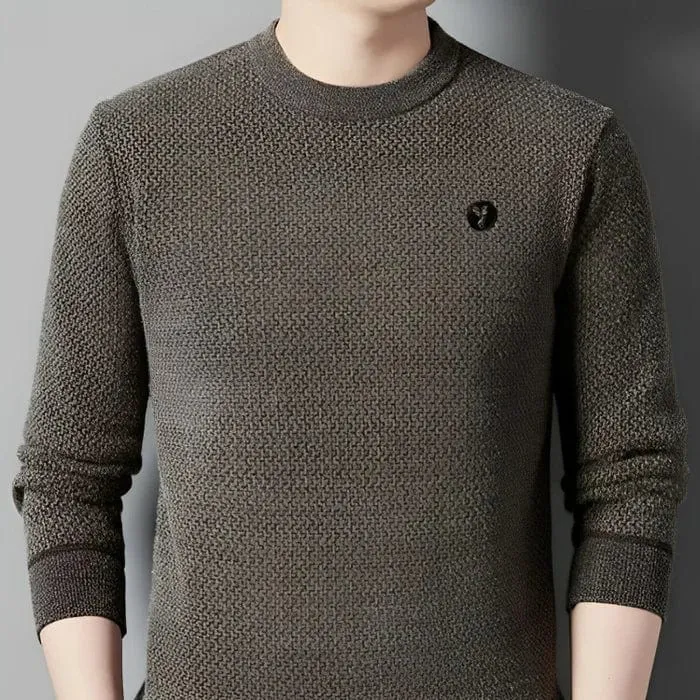 Men's Knitted Cashmere Jumper with Fleece Lining | Ideal for Autumn/Winter