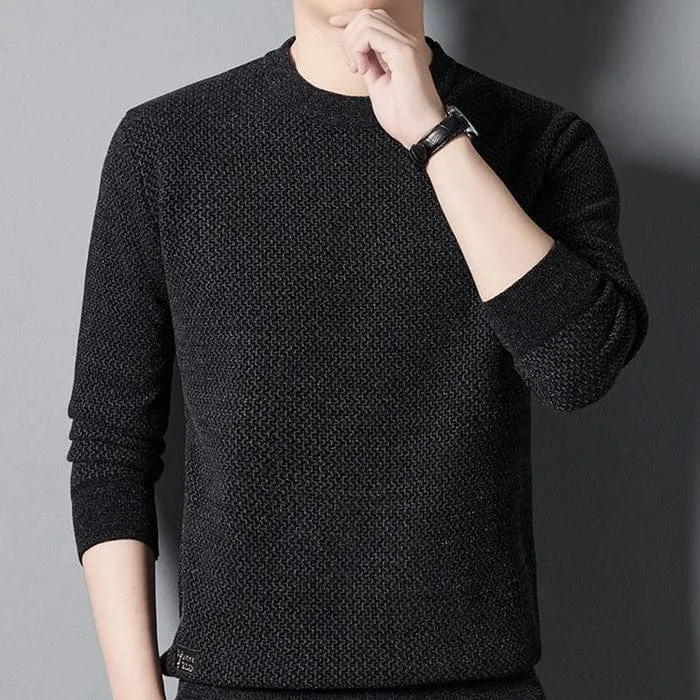 Men's Knitted Cashmere Jumper with Fleece Lining | Ideal for Autumn/Winter