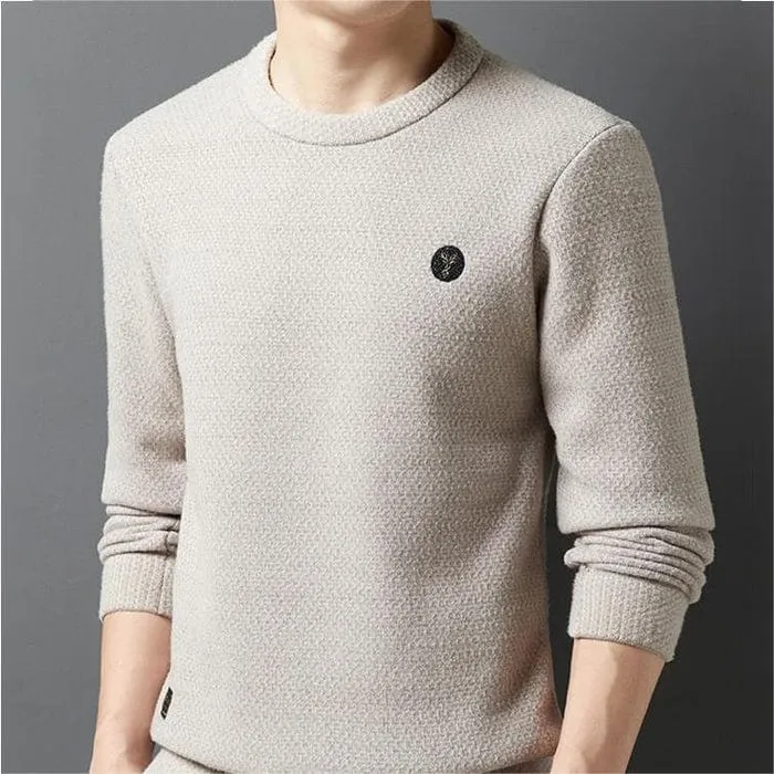 Men's Knitted Cashmere Jumper with Fleece Lining | Ideal for Autumn/Winter