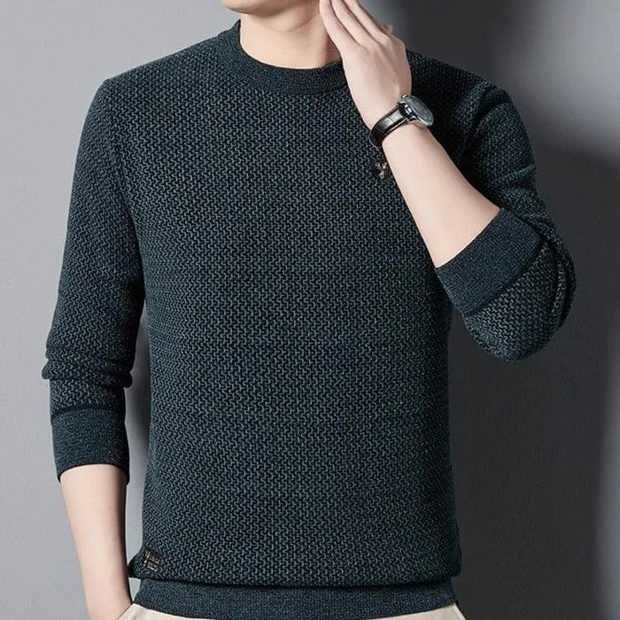 Men's Knitted Cashmere Jumper with Fleece Lining | Ideal for Autumn/Winter