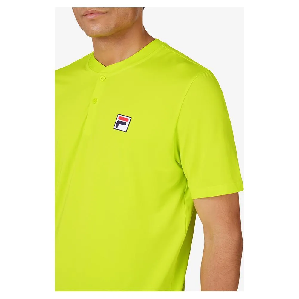 Men's Short Sleeve Tennis Henley Cyber Lime