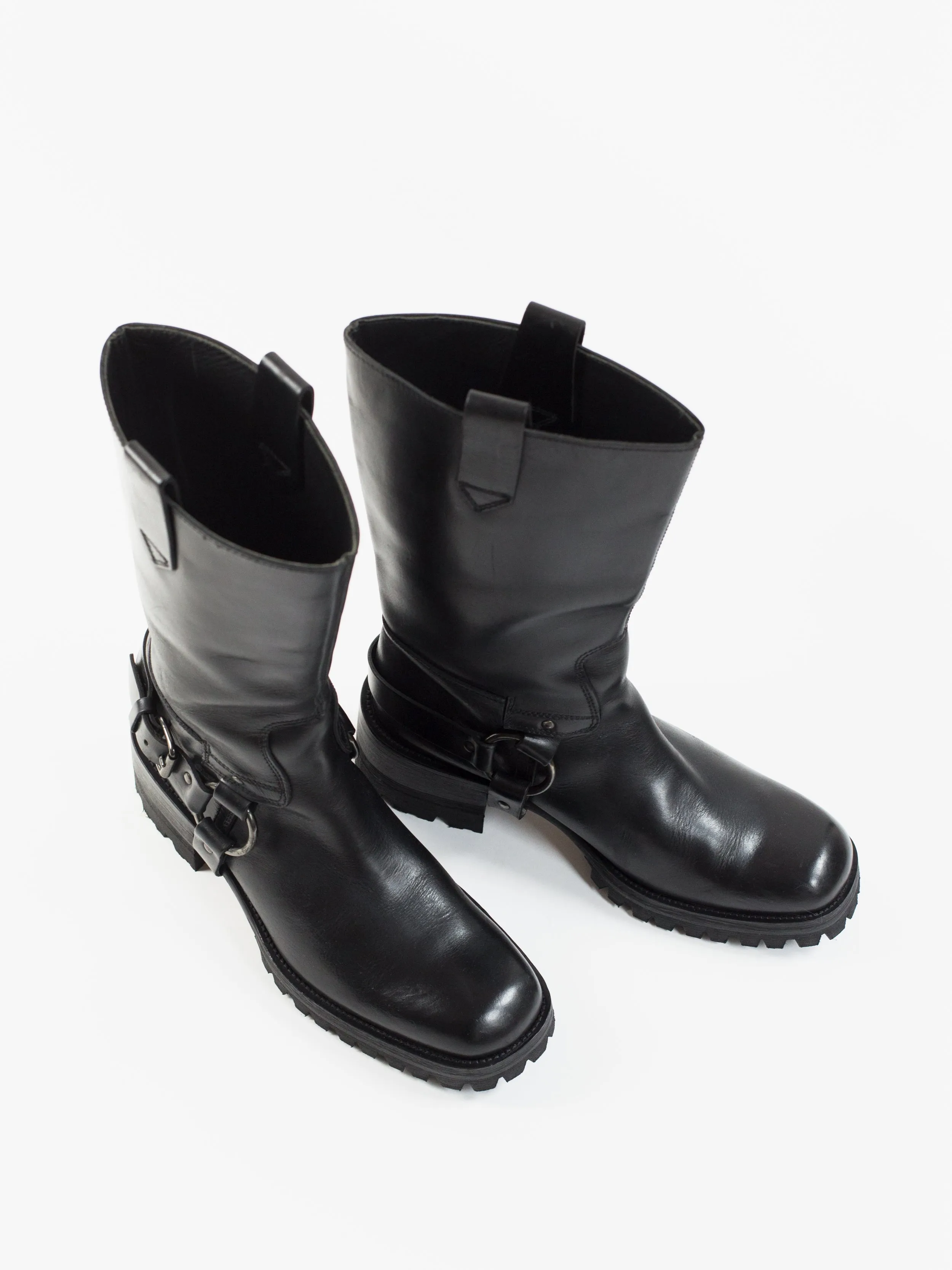 Miu Miu Lug Sole Harness Riding Boots