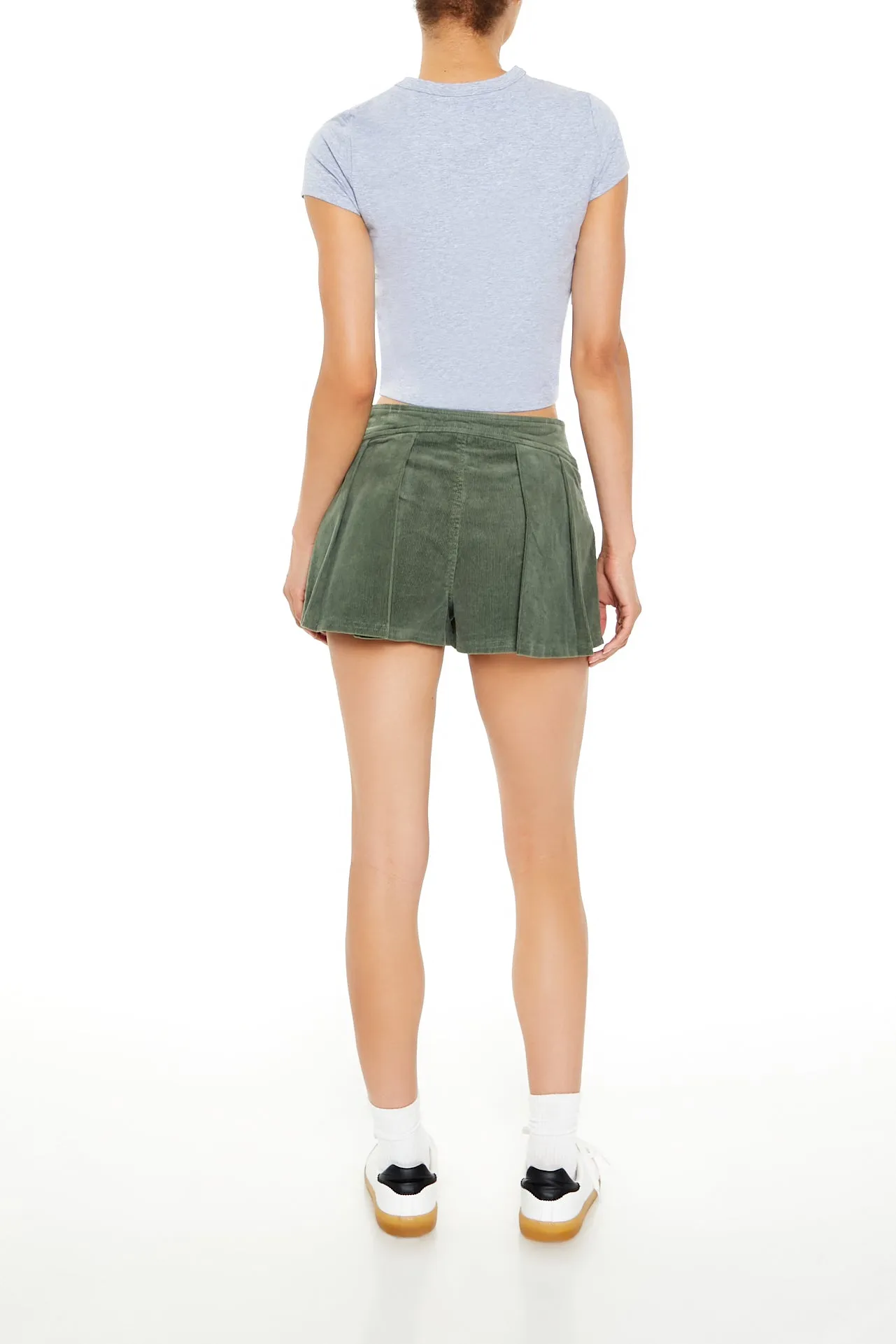 Pleated Corduroy Skort