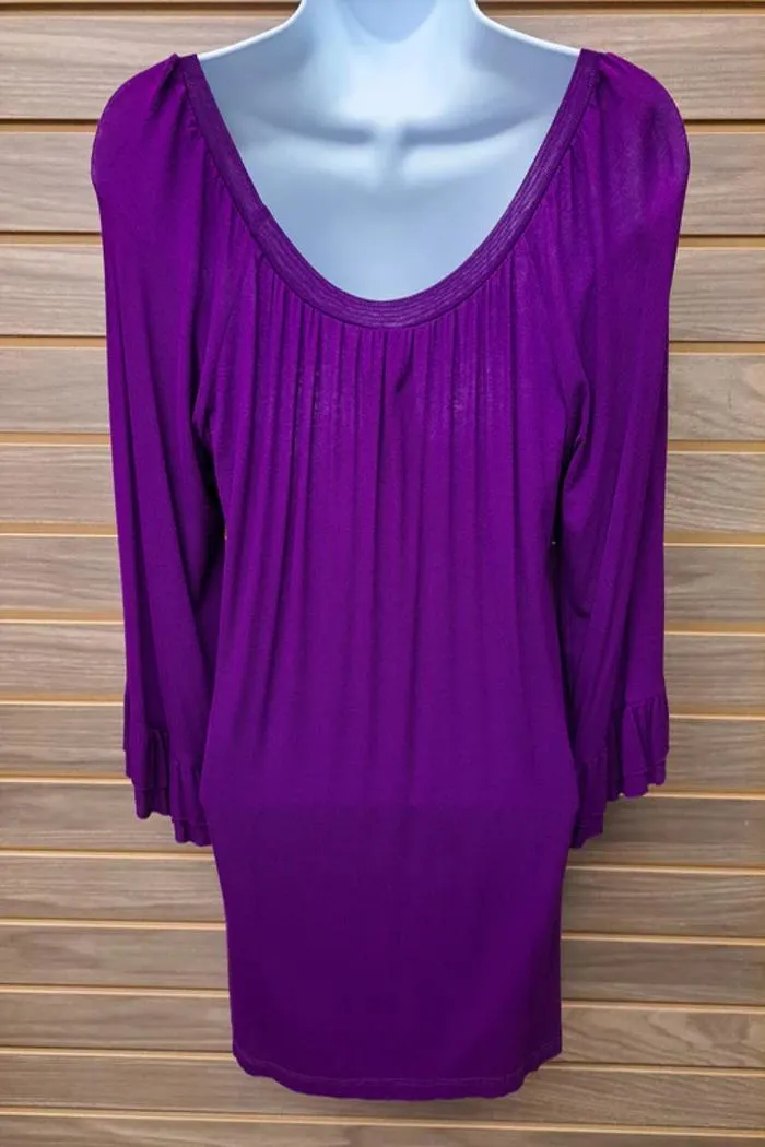 Purple Ruffle Sleeve Top