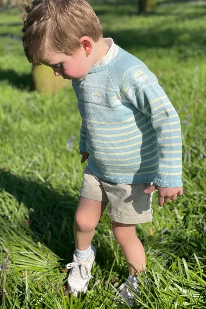 "Louis" Sage Green Jumper, Shirt & Shorts