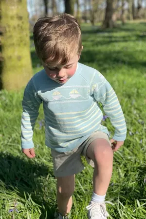 "Louis" Sage Green Jumper, Shirt & Shorts