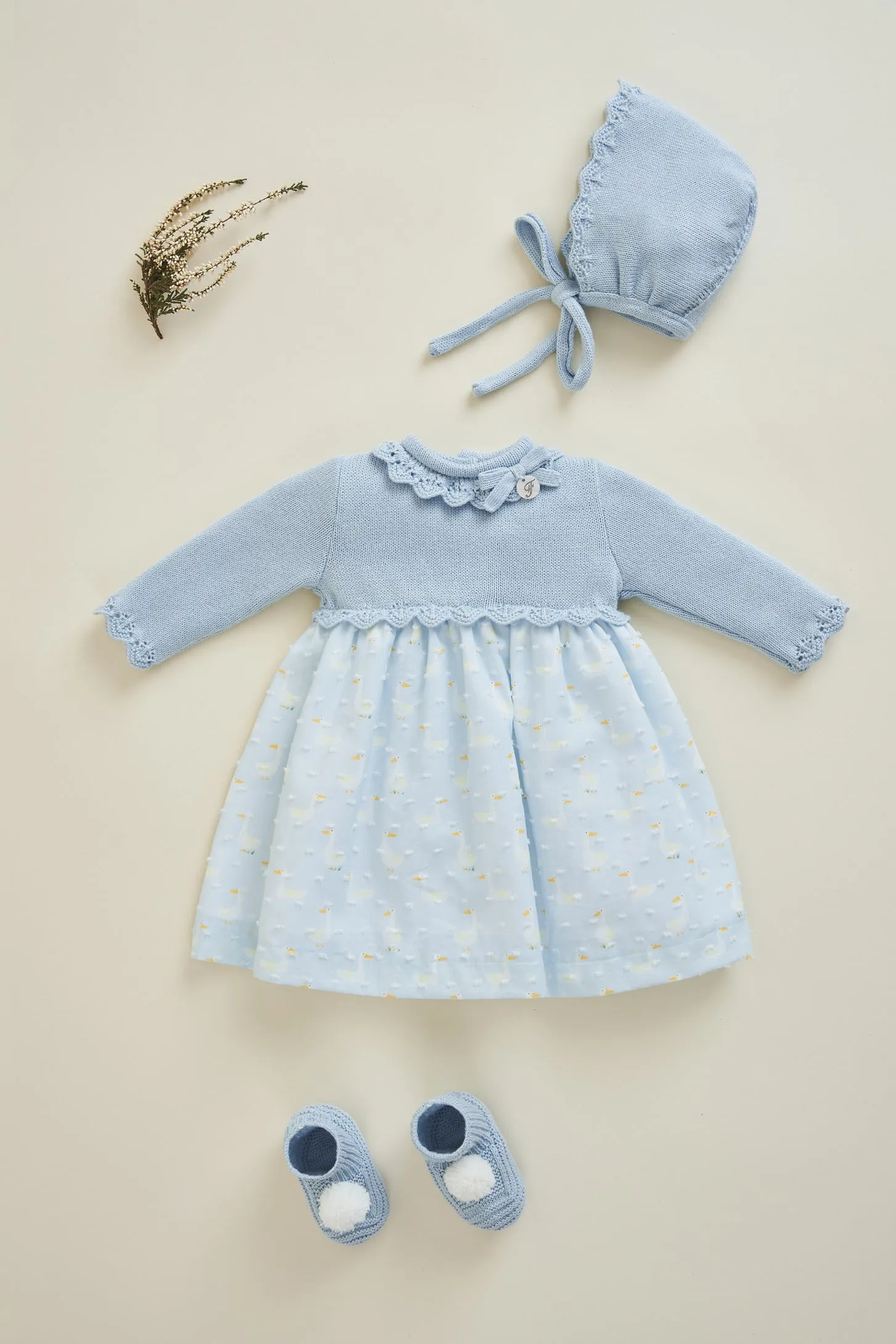 "Persephone" Blue Half Knit Duck Dress