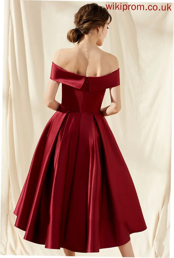 Silhouette Embellishment Off-the-Shoulder Asymmetrical Length Pockets A-Line Neckline Fabric Shaylee Bridesmaid Dresses