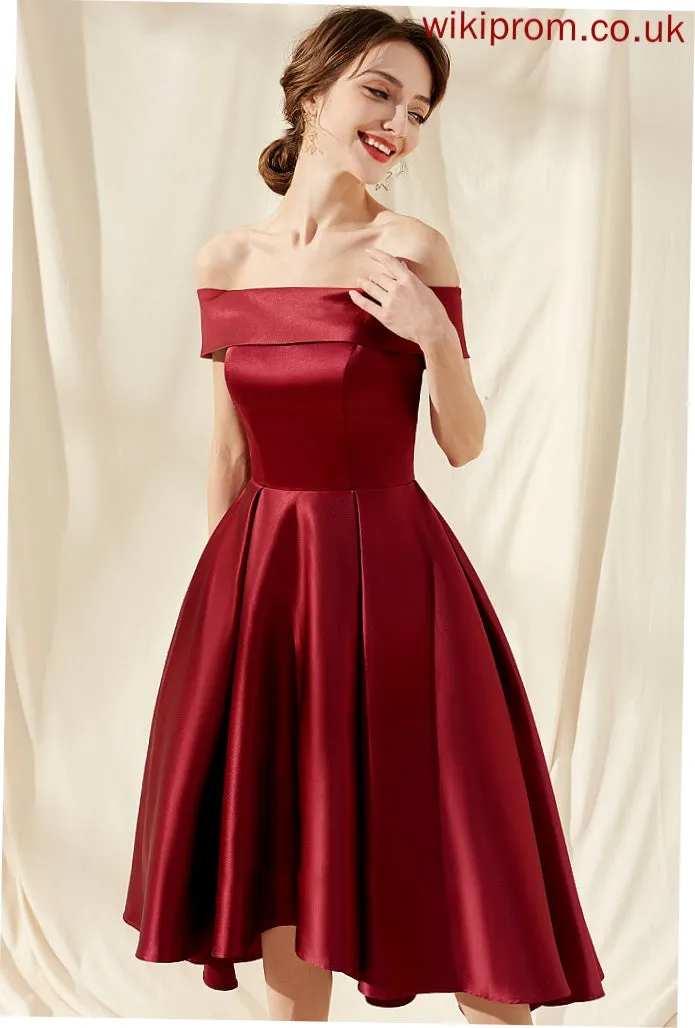 Silhouette Embellishment Off-the-Shoulder Asymmetrical Length Pockets A-Line Neckline Fabric Shaylee Bridesmaid Dresses