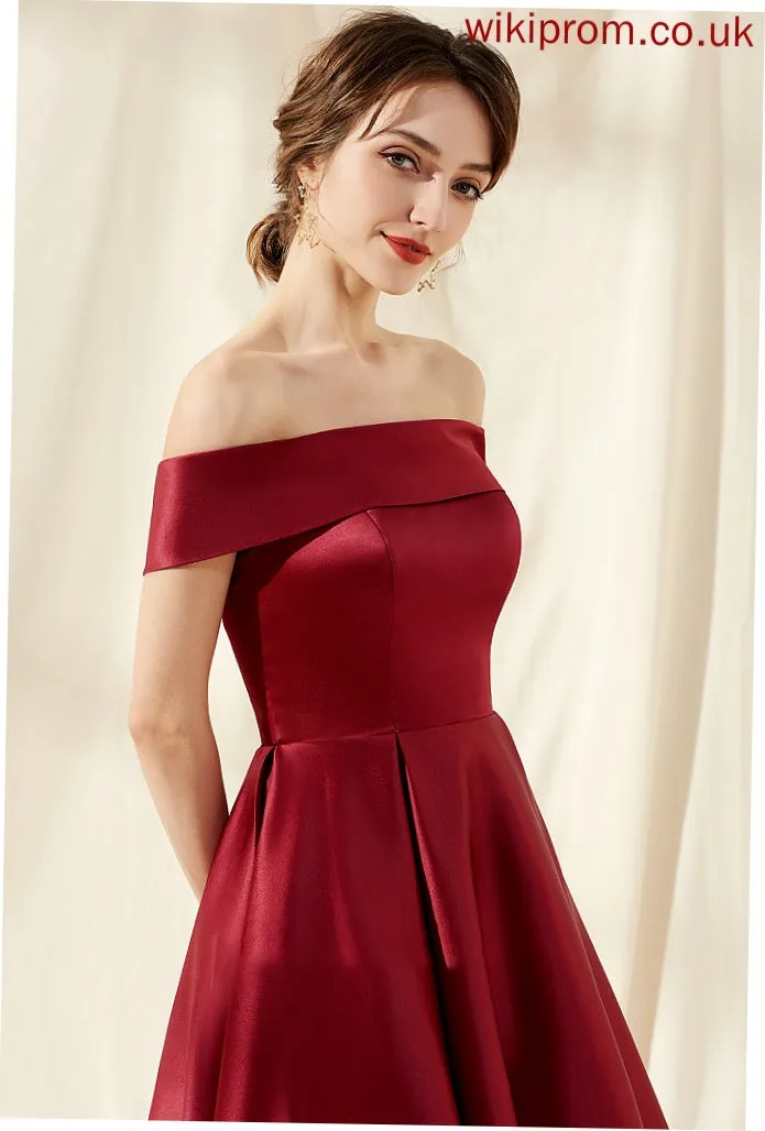 Silhouette Embellishment Off-the-Shoulder Asymmetrical Length Pockets A-Line Neckline Fabric Shaylee Bridesmaid Dresses