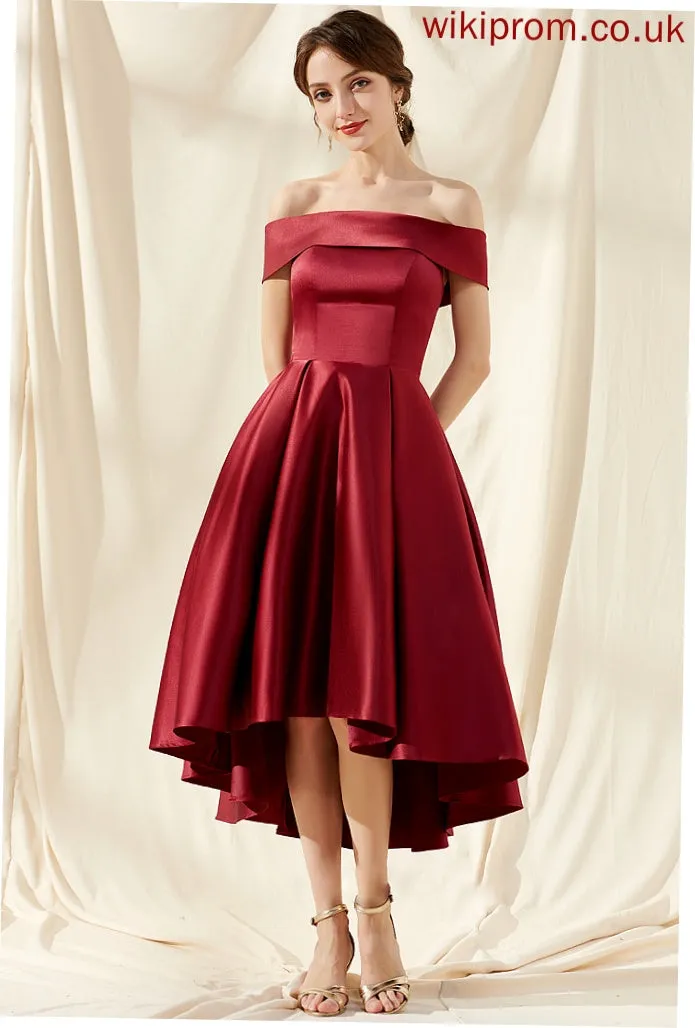 Silhouette Embellishment Off-the-Shoulder Asymmetrical Length Pockets A-Line Neckline Fabric Shaylee Bridesmaid Dresses