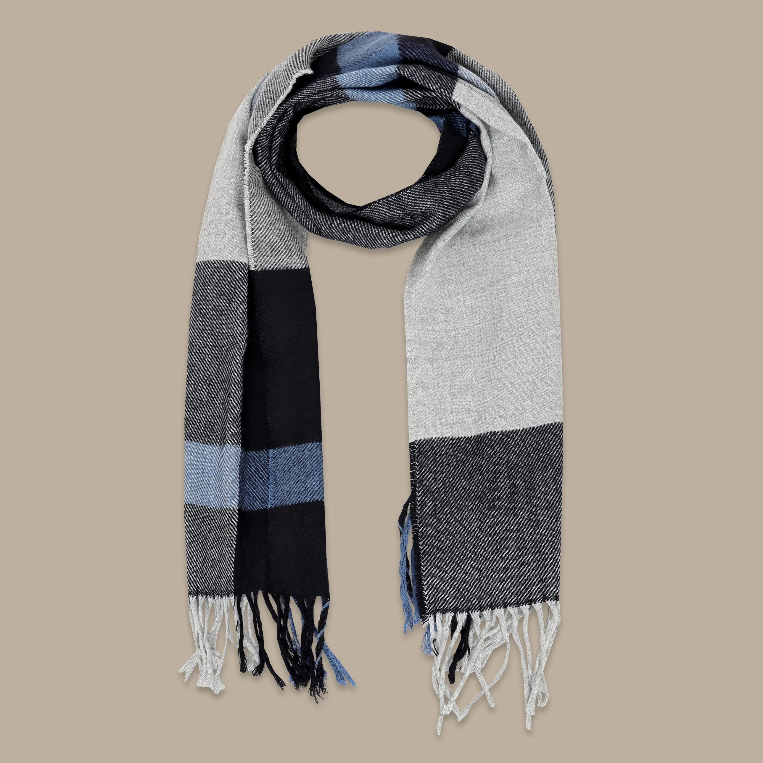 Six-Layer Cut Scarf in Navy